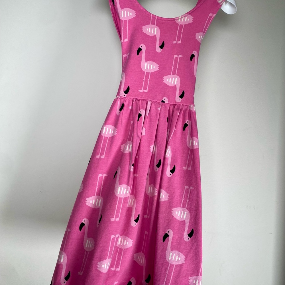 Hanna Anderson Pink Flamingo Crossback Skater  Kids Dress